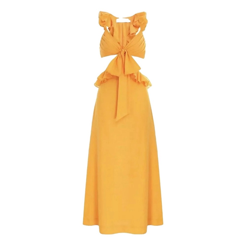 Elegant Yellow Sleeveless Dress